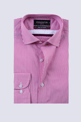 White & Red Stripe Men's Dress Shirt